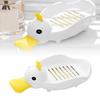 Duck Soap Dish Household Cartoon Double Drain Yellow Duck Shape Soap Rack for Bathroom