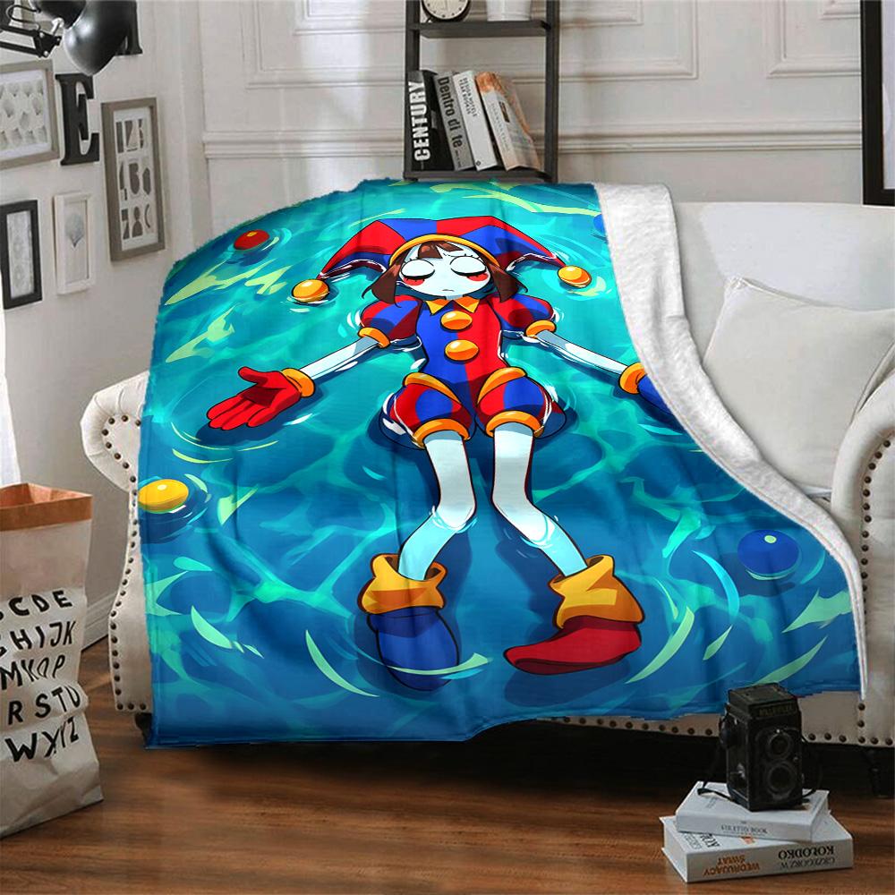 Digital Circus Blanket Comfortable Great for Picnics Seaside Office Chair Four Seasons Multipurpose Modern Gift for Travel Home Birthdays