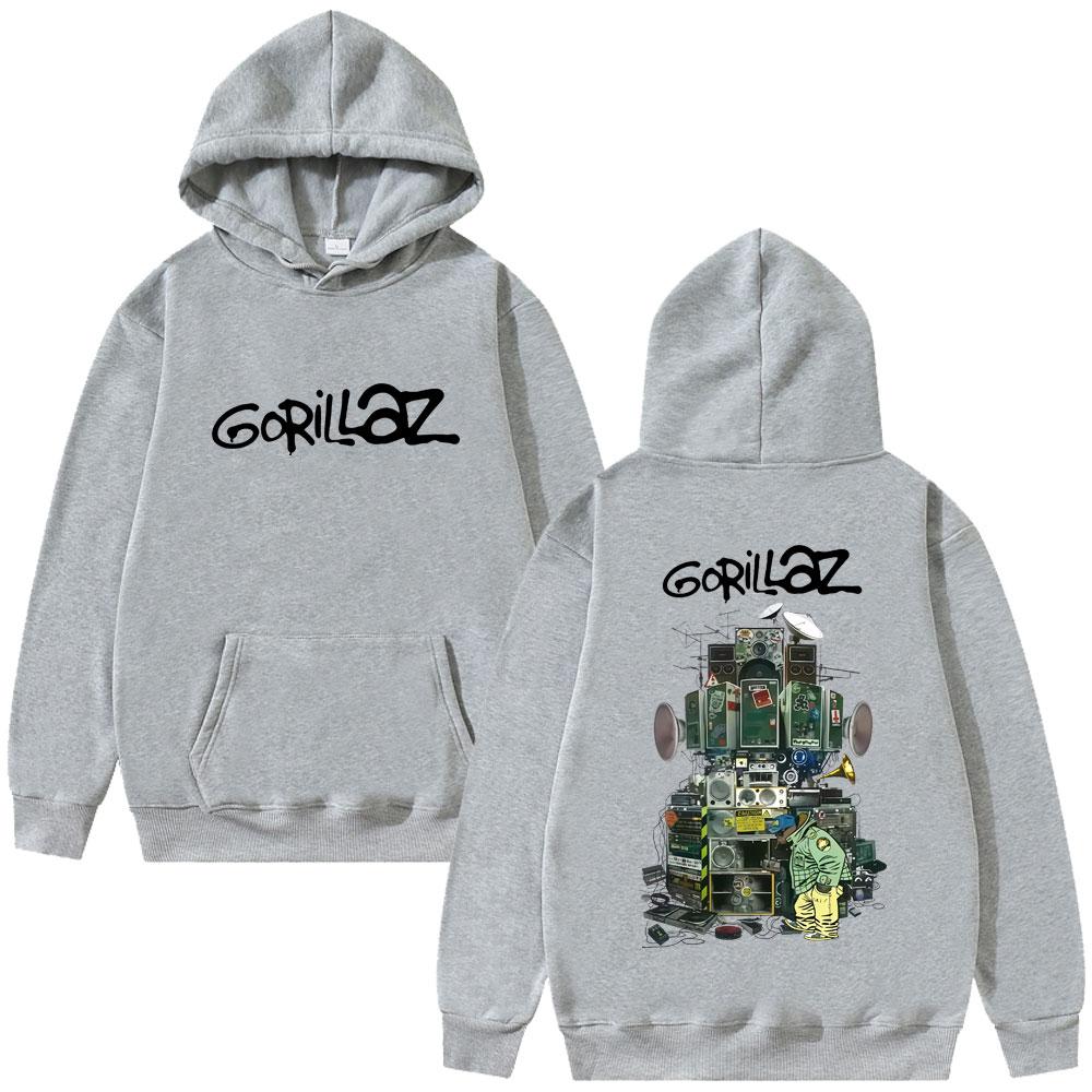 Gorillaz Graphic Print Hoodie Men Women Hip Hop Rock Fashion Music Streetwear Male Casual High Quality Fleece Hoodies