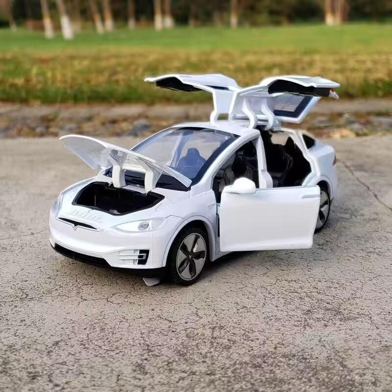 1:32 Model S Model 3 Model X Alloy Car Model Diecast Metal Toy Vehicles Car Model Simulation Sound and Light Kids Toy Gift