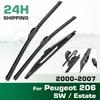 For Peugeot 206 SW / Estate 2000-2007 2001 2002 Wiper Front & Rear Wiper Blades Windshield Windscreen Window Brushes 26"+16"+14