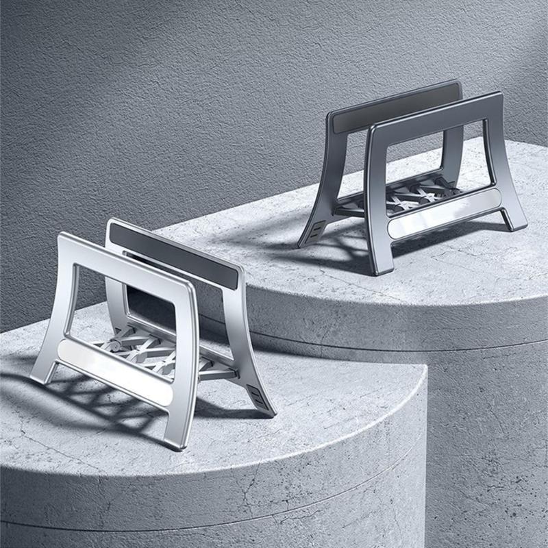 Universal Laptop Tablets Vertical Stand Holder With AntiSlip Silicone For Pad Desktop Organization And Better Cooling