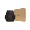 Coach Hudson 30 Large Capacity Flap Drawstring Closure Coated Canvas And Leather Backpack Men Backpack Brown Black CB839-QBMAH