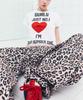 ASIF CALIE Leopard Cargo Pants Pink