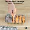 Stainless Steel Sausage Mold 6 Cavity Hot Dog Mold for Home Cooking Non-Stick Baking Tool for Kids Food Sausage Maker with Lid