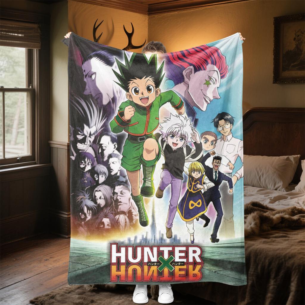 Hunter X Hunter Plush Blanket Soft Comfortable All Seasons Suitable Sofa Office Nap Travel Festive Gift Perfect Fans Anime Series