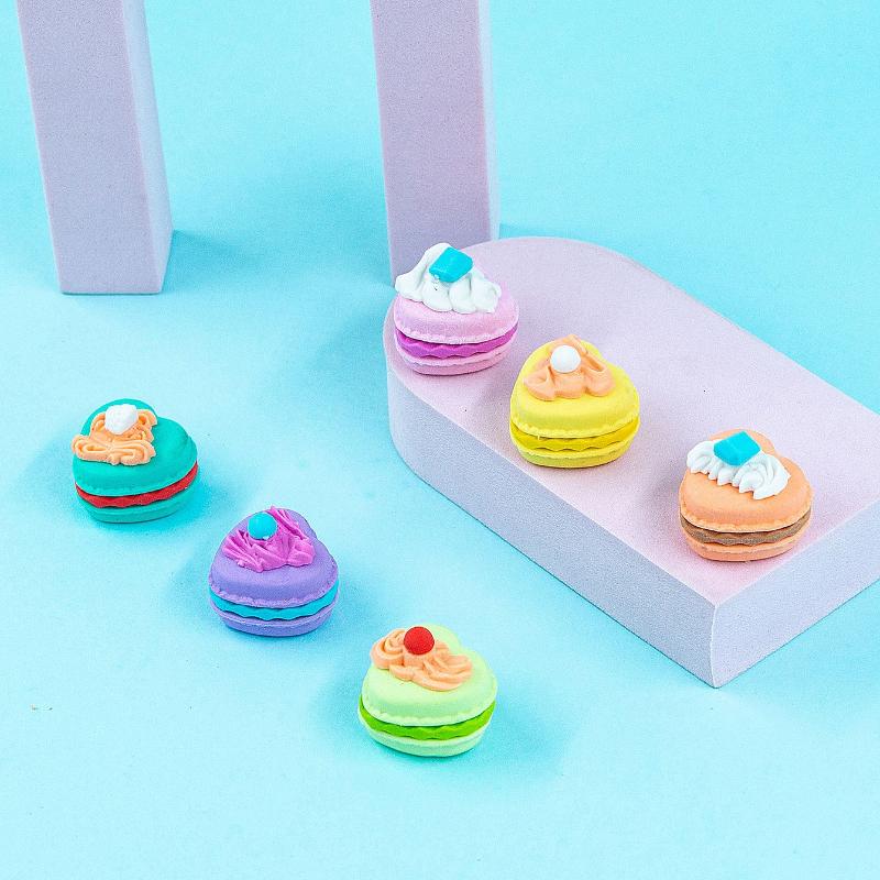 Office School Supplies New product 3D cute macaron cake eraser student gift birthday Childrens Day holiday kawai stationery