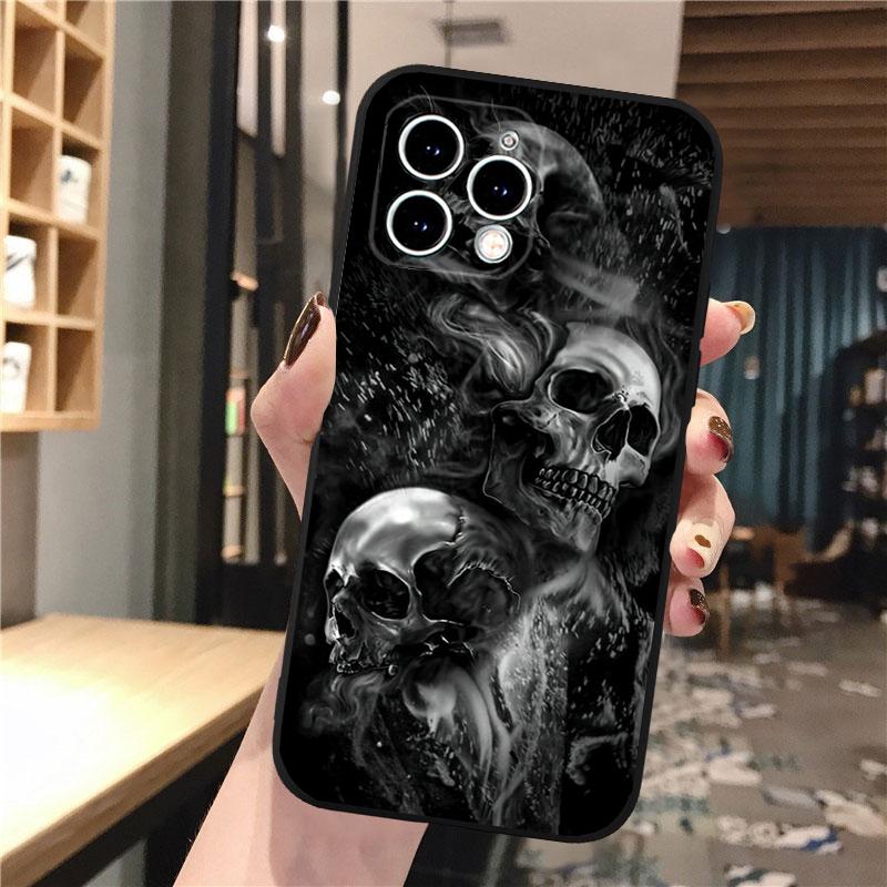 Schädel Kopf Kunst Telefon Fall Für iphone 15 14 Pro Max 13 12 11 Pro Max XSMax XR 12 13 mini 14 Plus Shell