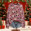 Women's Fashion Christmas Print Stylish Elegant Long Sleeve Top
