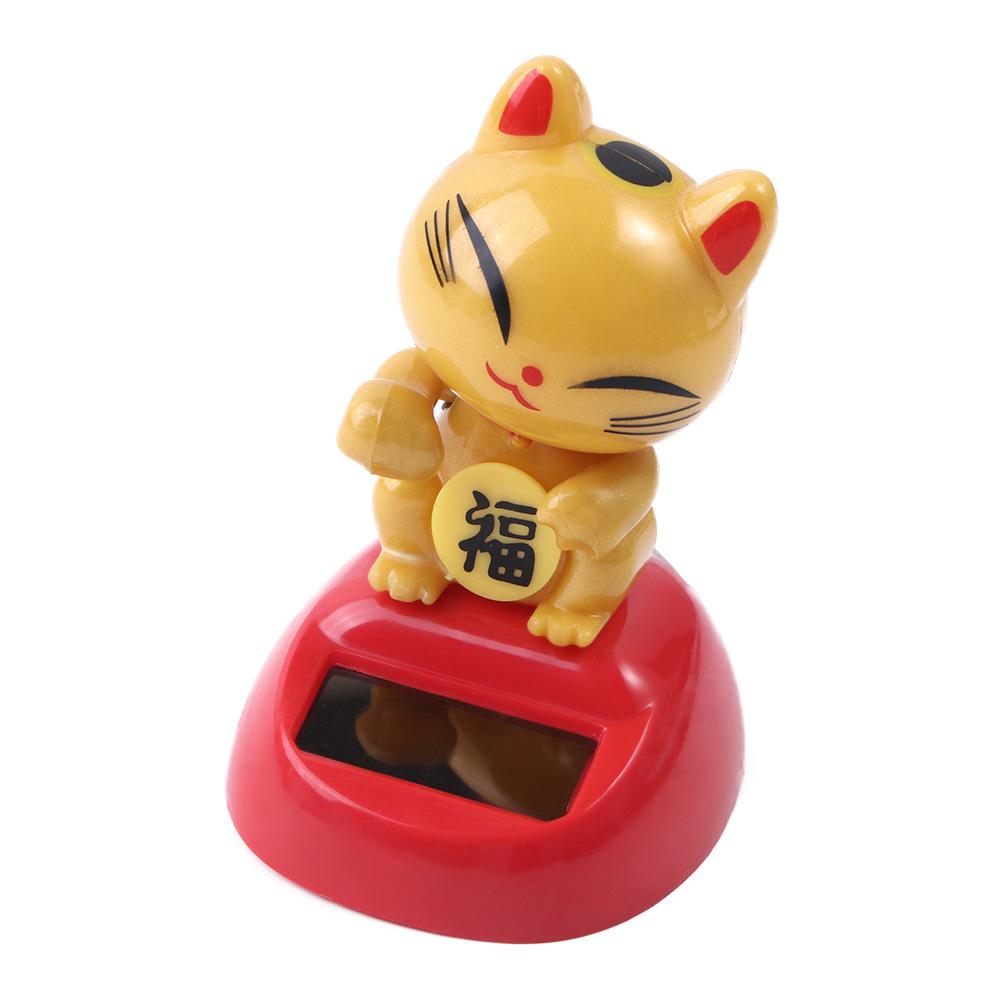 Science Toy Shaking Head Swing Doll Dancing Lucky Cat Figure Lucky Cat Model Toys Solar Toys