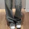 Amerikanska High Street Fickförsedda Arbetsjeans Dam Vår Höst Nya Höga Midja Knäppning Design Mångsidiga Vida Ben