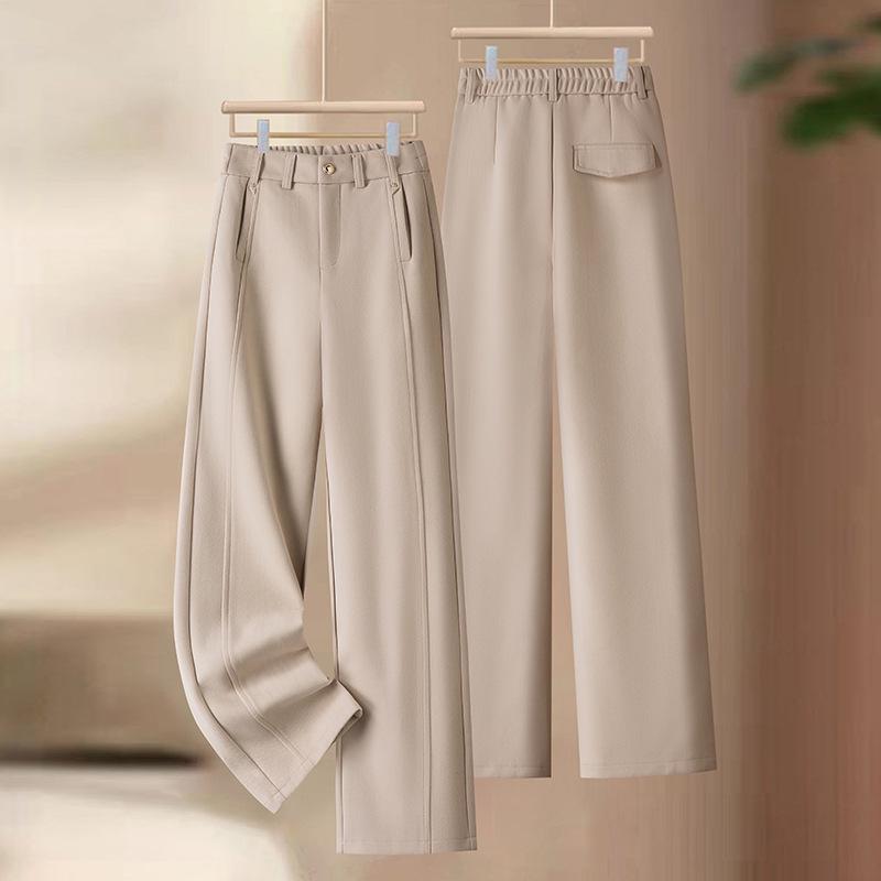 Dámské vlněné kalhoty s vysokým pasem - Podzim/Zima 2024: Elastické, Rovné, Úzké a Široké nohavice