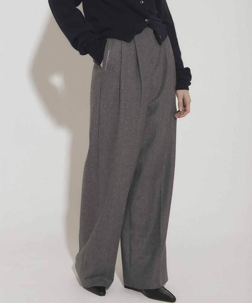 Eoboneoseu Wool Double Pleated Slacks [Gray]