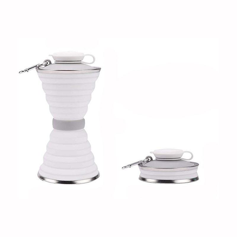 500ml Silicone Foldable Water Bottle Portable Storage Travel Outdoor Cup With Lid Sport Collapsible Hiking Coffee Drinking Mug