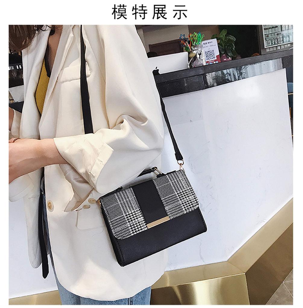 Mini Shoulder Bag Handbag Small Checkered PU Leather Lightweight [PIENSE] Women's 2-way (Black)