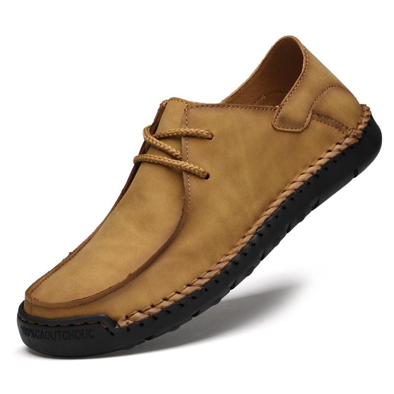 Fashion Fashion Brand Men's Pure Handmade Comfortable Slip on Casual Sewing Shoes Spring Men's Breathable Soft Soled Casual Sports Shoes