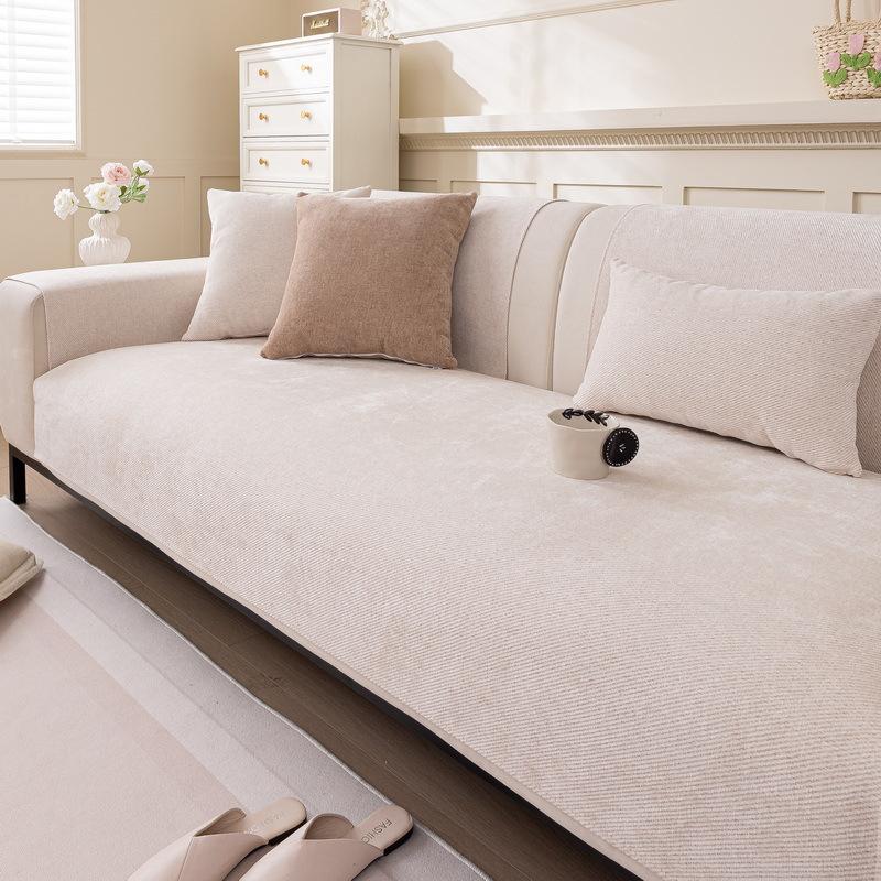 Light Luxury Solid Color Sofa Seat Cushion  New Four-Season Universal Simple High-End Cloth Cover Sofa Cover