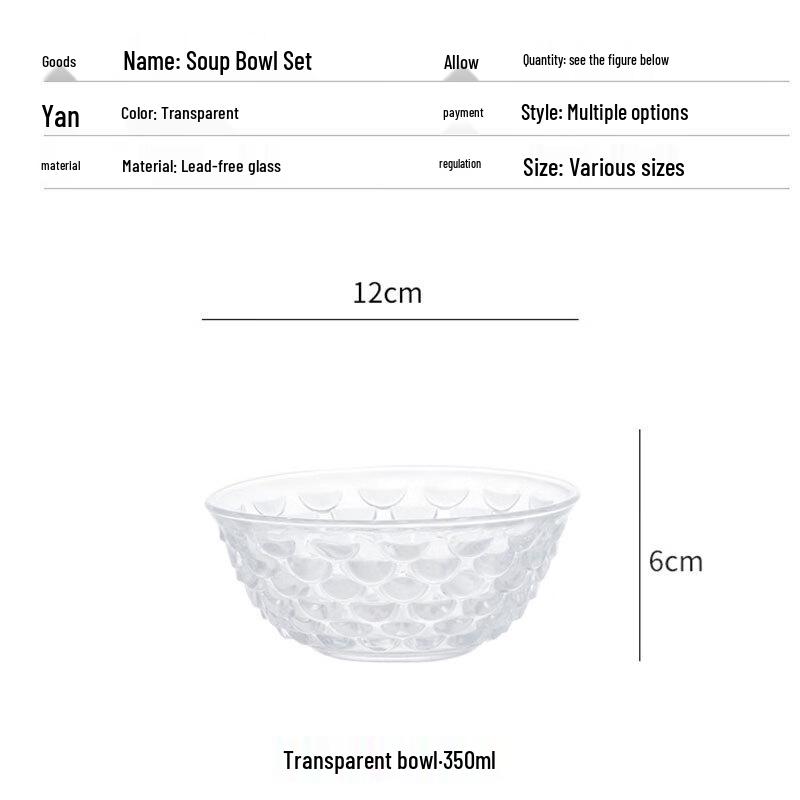 Qiao Zhiya Glass Dinnerware Set - Four-Piece Fish Design
