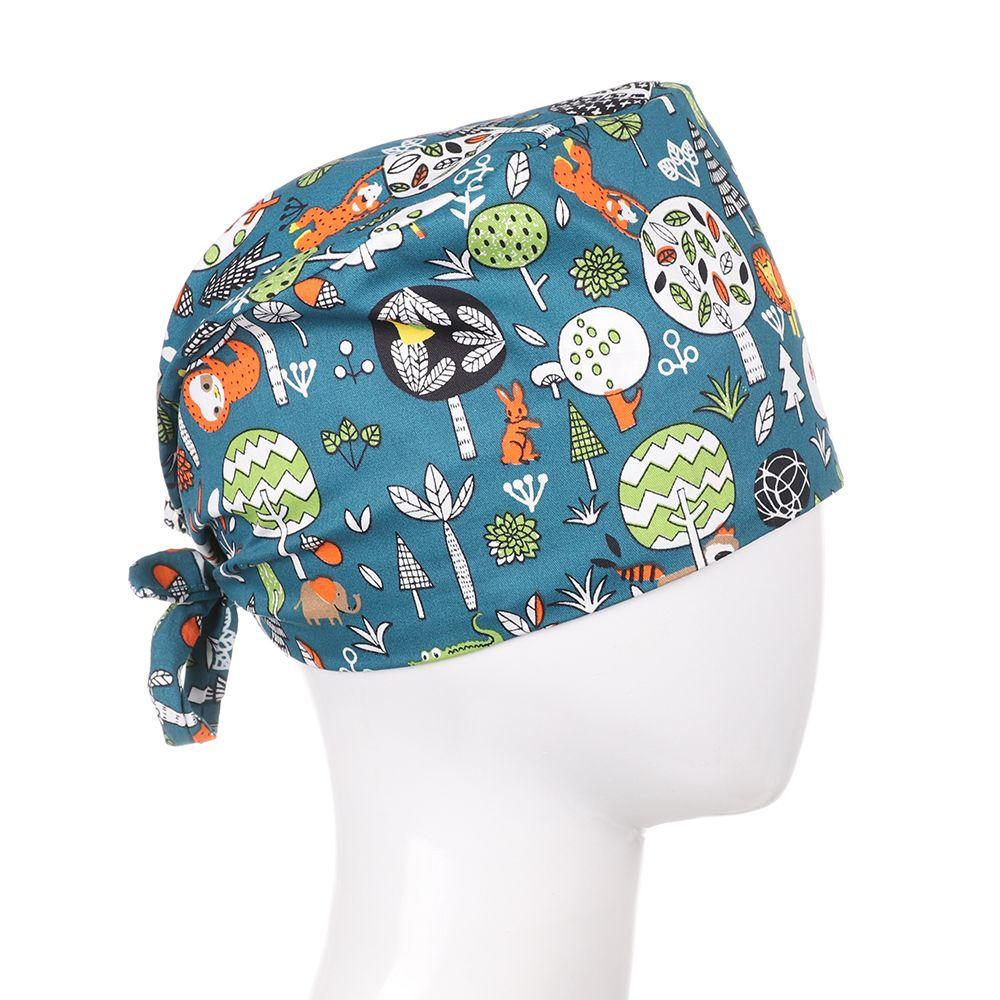 Accessories for Home Cotton Print Caps Fluffy Hat Floral Bouffant Scrub Cap
