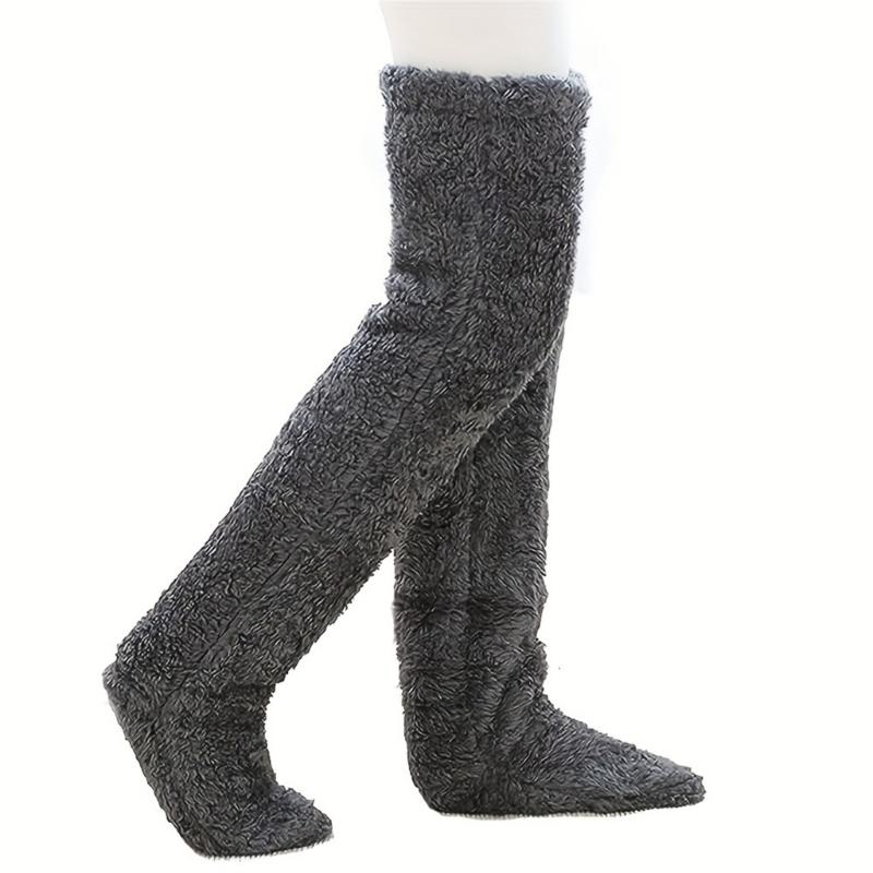 Over Knee Highs Fuzzy Socks Stockings Soft Warm 13 Colors Alternative for Winter and Autumn Cold Weather Heated your Leg