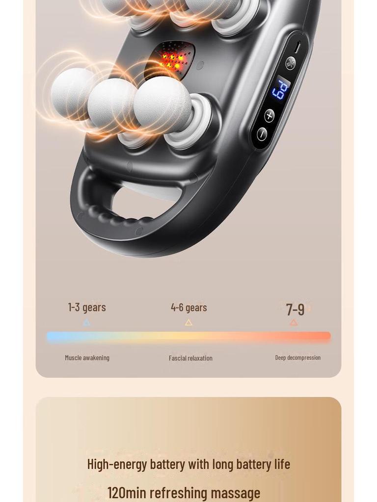 Premium Six-Head Wireless Massage Gun for Muscle Relaxation and High-Frequency Vibration