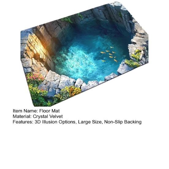 Fußmatte 3D Optische Illusion Realistischer Loch-Effekt Türvorleger Interaktive Haustierspielmatte Wohnzimmer Flur Eingangsbereich Dekoration