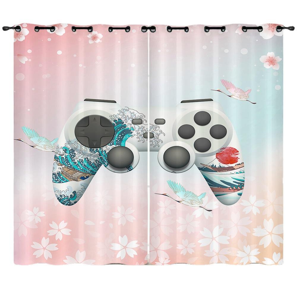 Curtain Mobile Game Girl Pink Curtain Digital Printing Blackout Curtain Punching