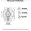 5PCS Fashion Luxury Silver Geometric Chain Hollow Out Watch Band Quartz Wristwatch Women's Square Pendant Necklace Earring Set for Girls