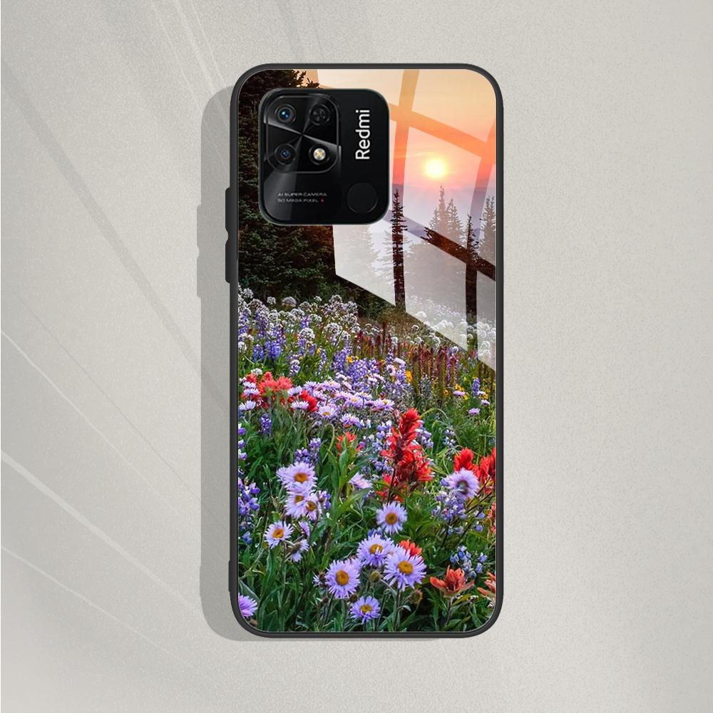For Xiaomi Redmi 10C Case For Redmi 10C 2022 Cover Marble Painted Tempered Glass Case Fundas For Redmi 10c redmi10C Bumper Coque