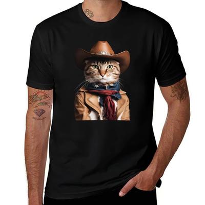 Cowboy Cat Tshirt Holiday Party Tshirt For Unisex