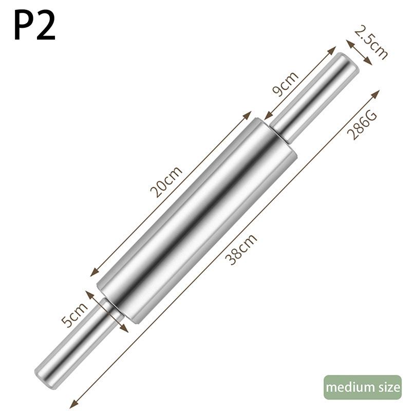 1Pc Stainless Steel Stick Craft Rolling Pin Roll Non Baking Creation Stainless Steel Rolling Pin For Cakes Biscuits Pizza Dough 38cm