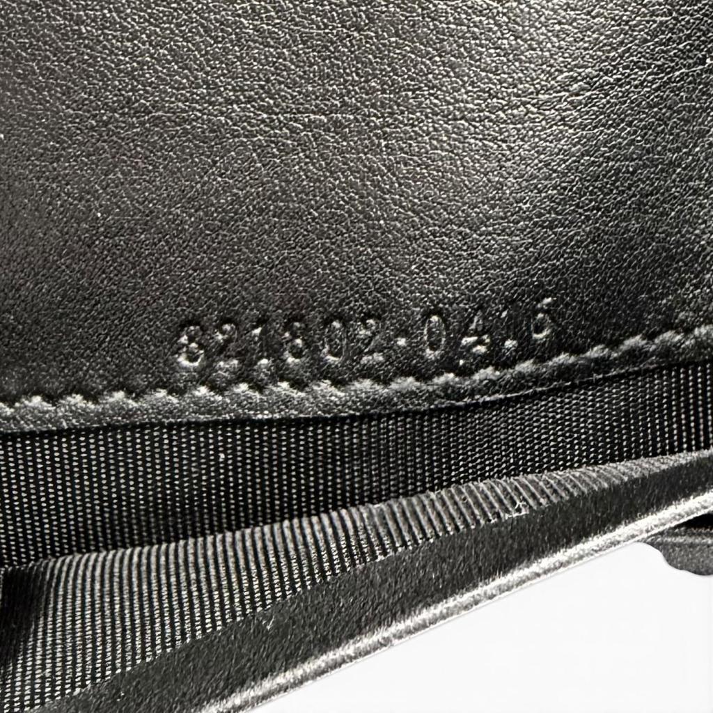Excellent GUCCI Purse GG Emblem Continental Wallet black GG canvas mens 821802 Used
