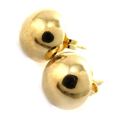 [M7117] - Brincos meia esfera 'Beads' banhados a ouro - 12 mm