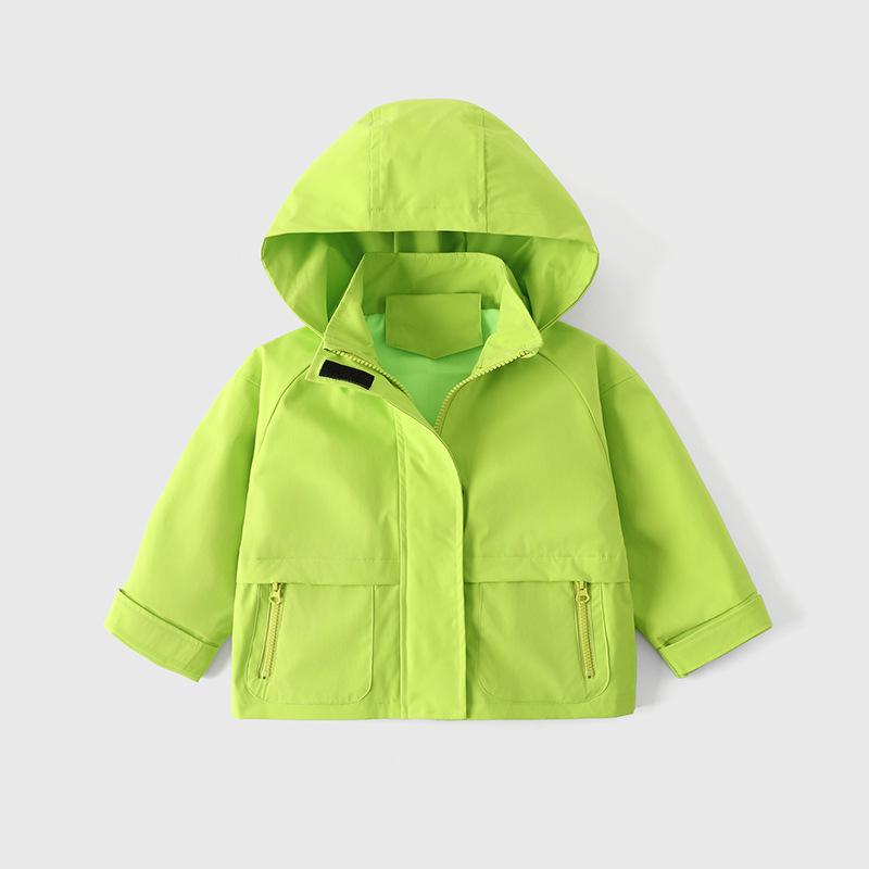 Children's Waterproof Hooded Windbreaker Jacket for Outdoor Casual Wear