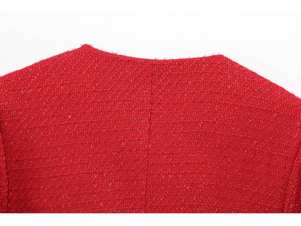 Dámská móda jaro 2025: Evropské a americké všestranné texturované sako ve francouzském stylu s knoflíkovou dekorací