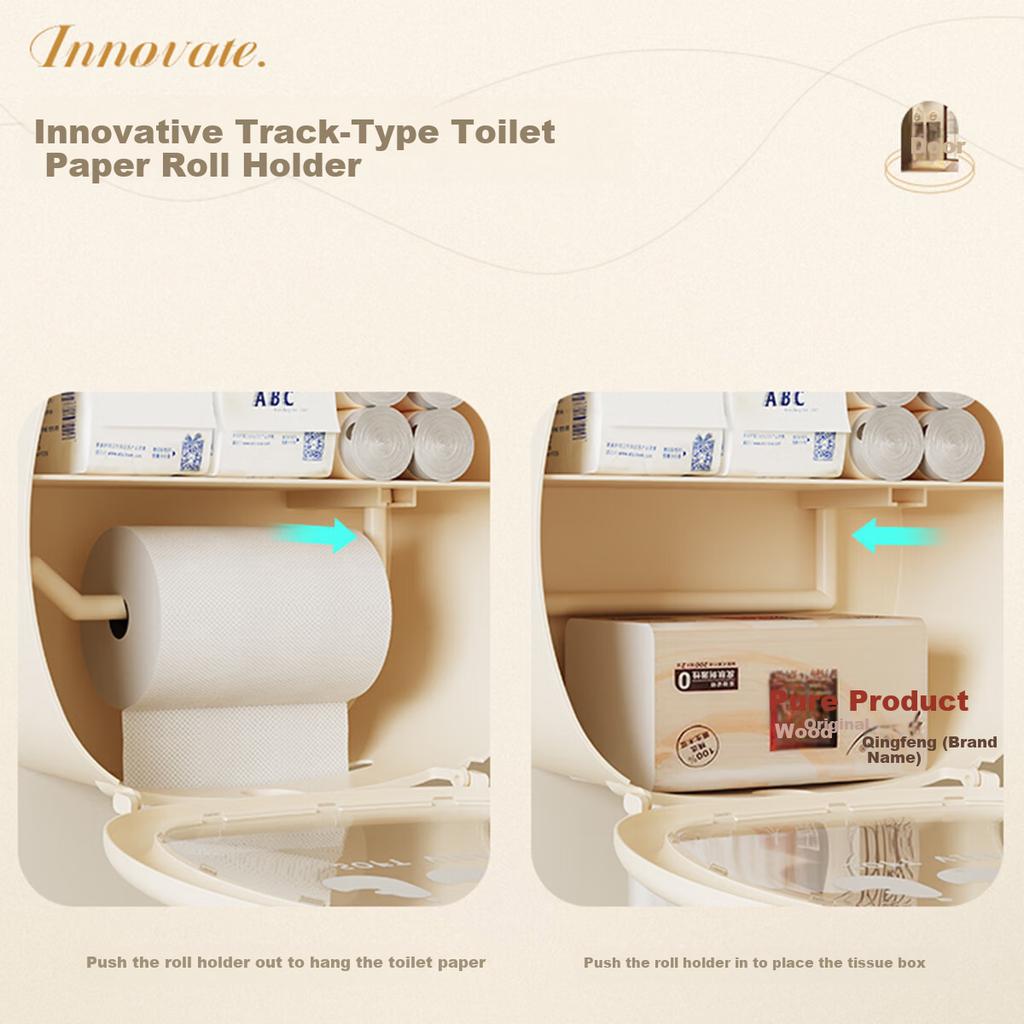 Fanye Bathroom Tissue Box No-Drill Wall-Mounted Paper Towel Holder Toilet Paper Storage Rack