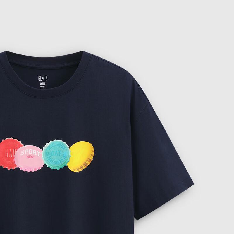 GAP 2026 Summer Unisex Cotton Print Round Neck T-Shirt