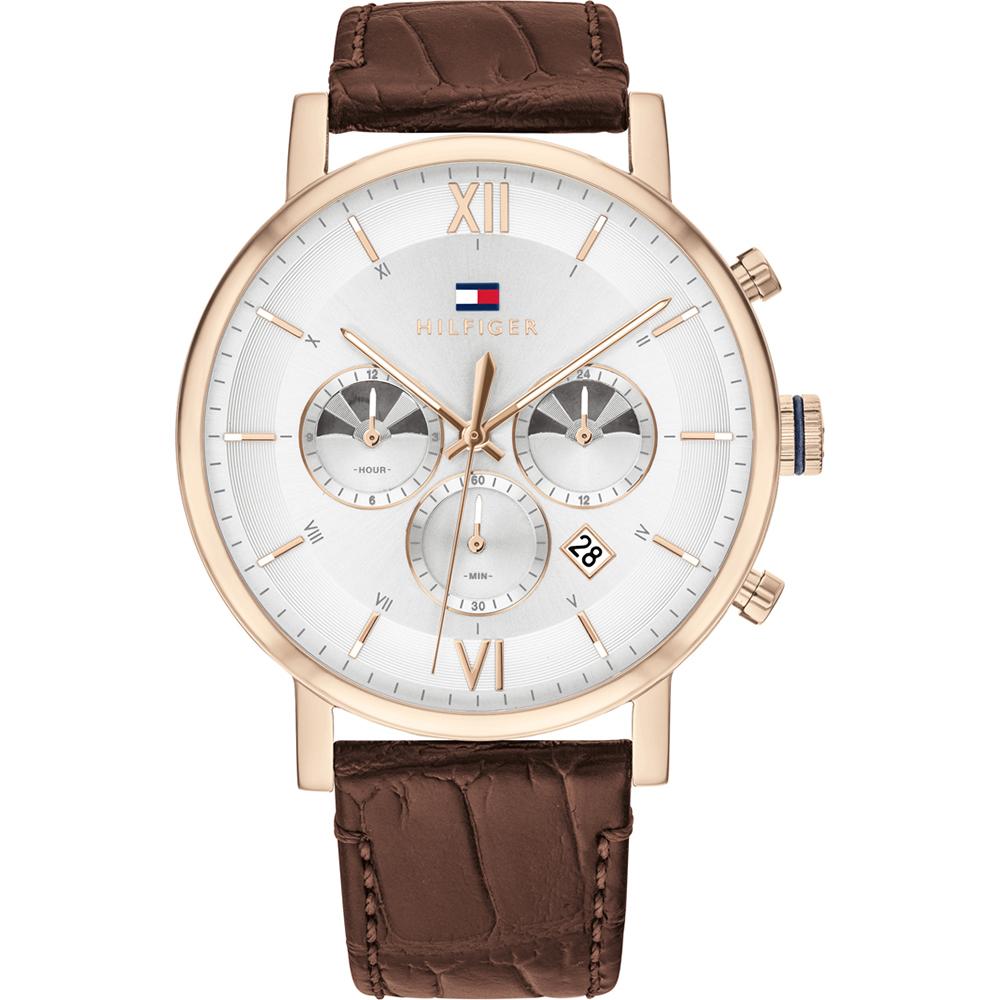 Tommy Hilfiger Historical Collection Evan Beige Dial Brown Leather Men s Quartz Watch 1710394 бежевый