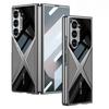 For Samsung Galaxy Z Fold 7 Case Luxury Business Leather Grain Plating360° Full Coverage Cover For Galaxy Fold7 Shockproof Funda