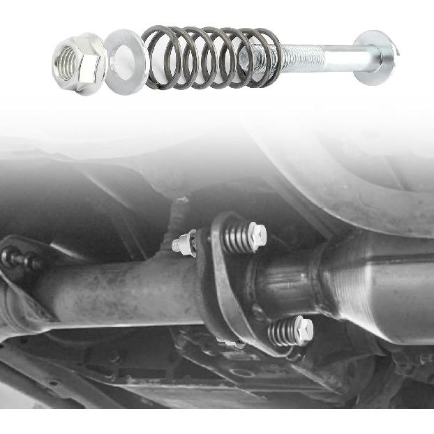 2PCS M10X1.25 Exhaust Manifold Bolts,Heavy Duty Exhaust Bolts And Nuts Kit With Springs For Muffler System Repairing,Universal Muffler Studs