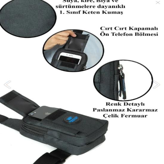 Newish Yuppy Club Unisex Linen Phone Compartment Waist And Cross Shoulder Bag Chest Travel