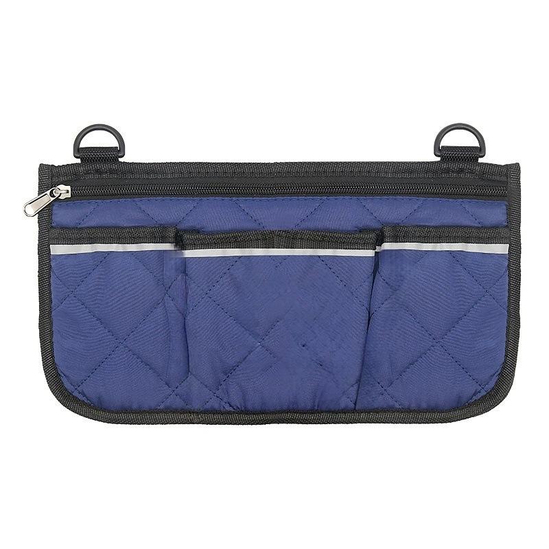 Multifunctional Wheelchair Side Armrest Bag Reflective Strip Portable Velcro Polyester Household Hanging Storage Bag