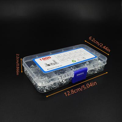 1000 Stück Miniatur-Schrauben-Set, Laptop-Reparatur-Schrauben, Brillen-Schrauben, Rundkopfschrauben