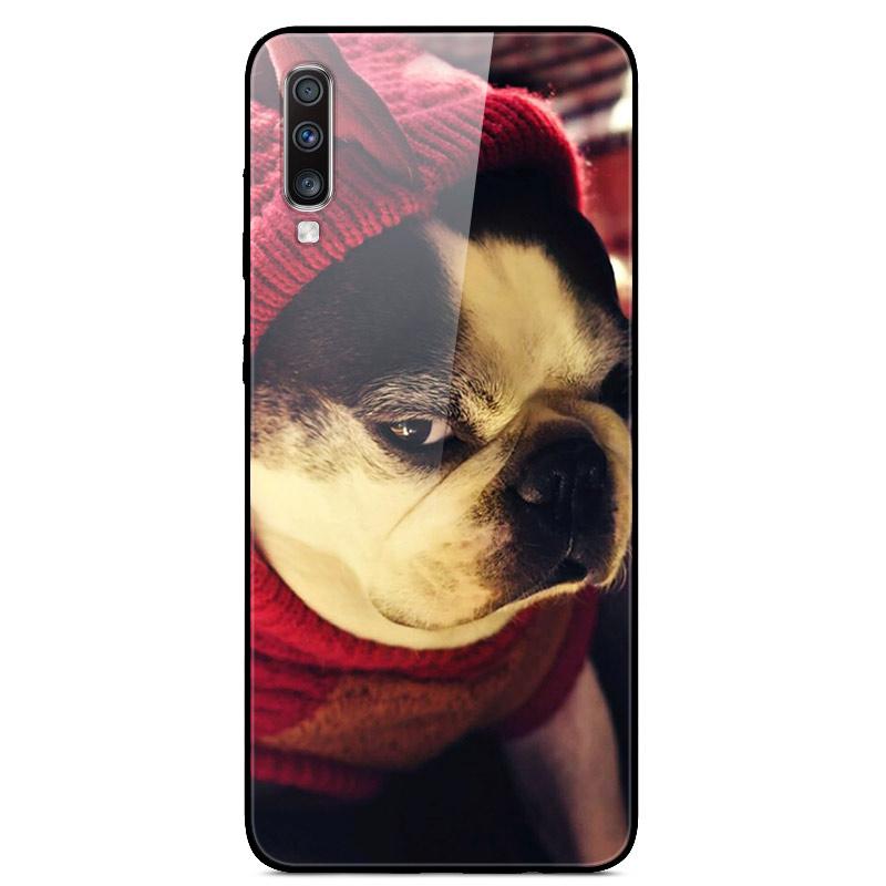 For Samsung A70 Case Cute Pattern Tempered Glass Back Hard Cover Case For Samsung Galaxy A70 Phone Cases Coque A70S A 70 Fundas