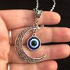 Moonflower Turkish Eye Necklace With Alloy Pendant And Cross Chain For Fashionable Women