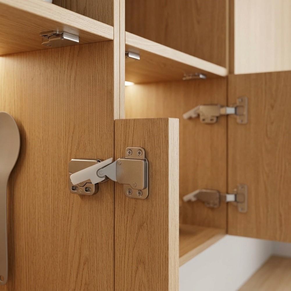 Push to Open Cabinet Door Damper Touch Latch Catch Hardware for Cabinet Door Soft Close 35x28mm White Metal Alloy
