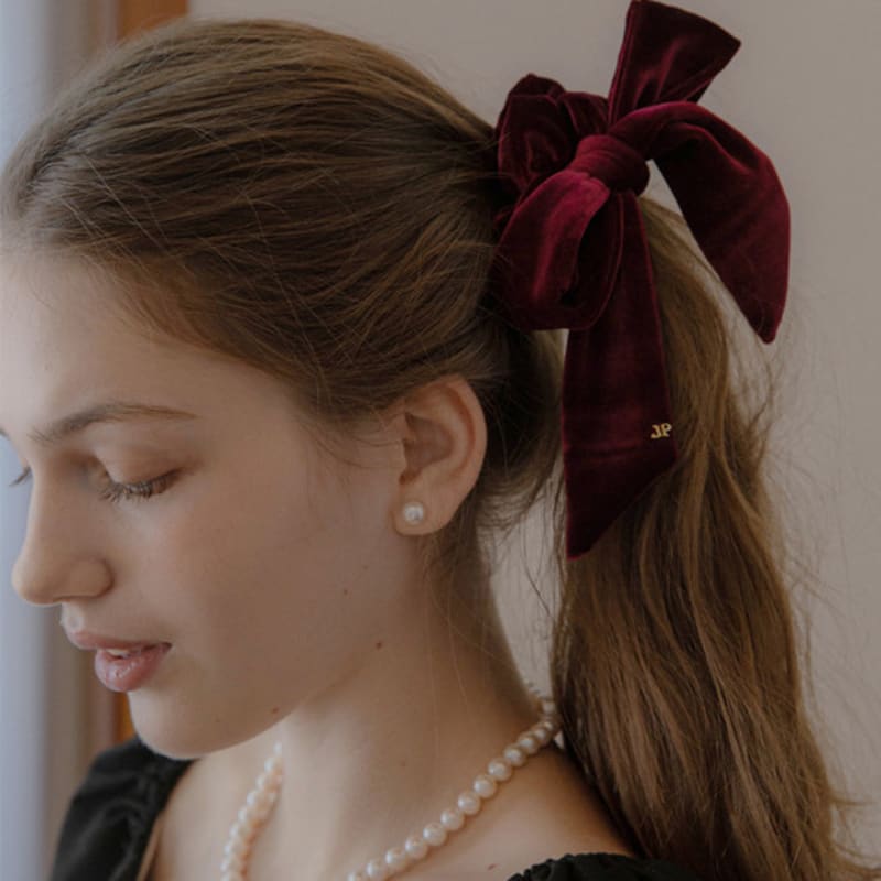 Jean Paul Clarisse Velvet Petite Ribbon Scrunchie JP-22-141S