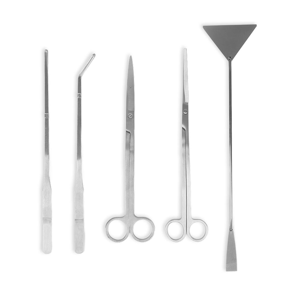 Aquarium Scissors Plant Tools 5 in 1 Stainless Steel Aquarium Tweezers Scissors Spatula Tool for Aquarium