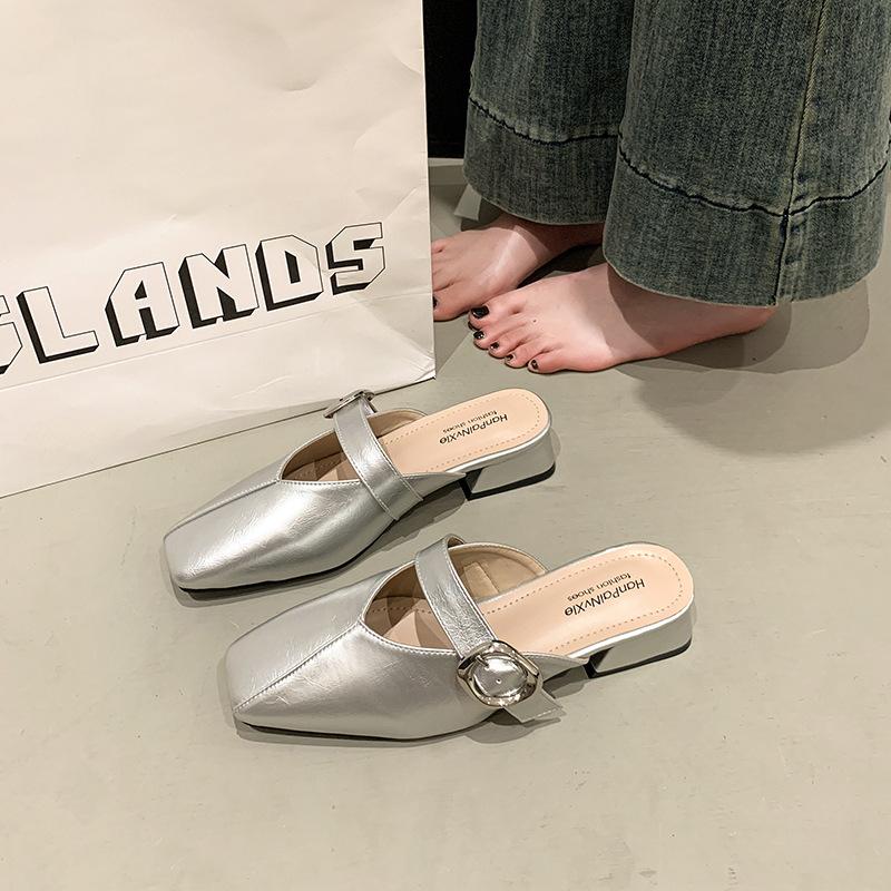 French Shoes Mary Jane Flip-flops with A Toe Cap Are Elegant and Cool for Spring and Summer