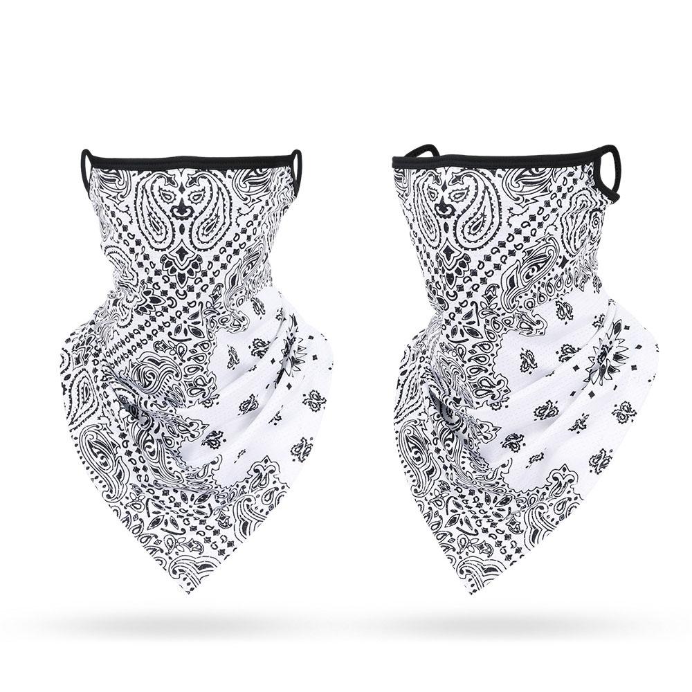 Black White Red Bandanna Masks Earloops Mesh Breathable Paisley Bandana Triangle Face Neck Cover Balaclava Men Women Protective One size